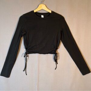 lululemon athletica Black Long Sleeve Tee with Side Drawstrings